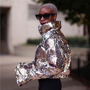 Sequin Cropped Jacket
